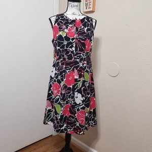 Pretty Navy Pinks & Green Floral Dress by Banana Republic Size 10
